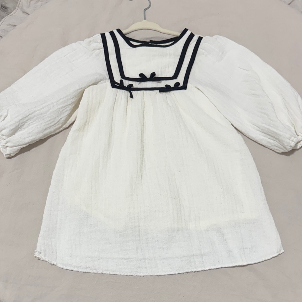 Zara White Dress with Black Trim